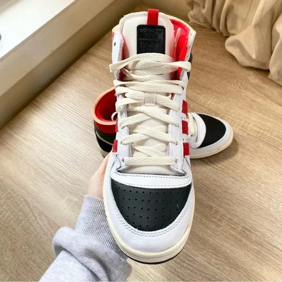 New Adidas Originals Top Ten RB Red Bull Sneakers Basketball  Red White Womens 8 - Picture 14 of 16